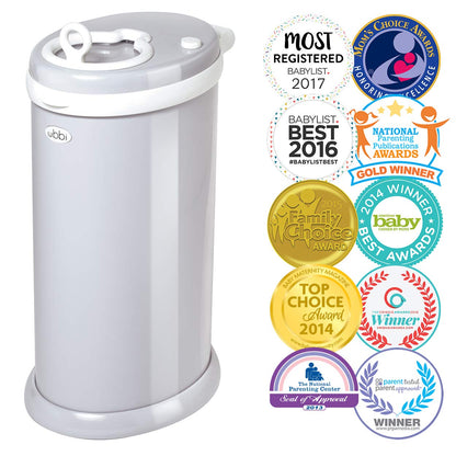 Ubbi Steel Diaper Pail, Odor Locking, No Special Bag Required, Award-Winning, Registry Must-Have, White - The Tribalist