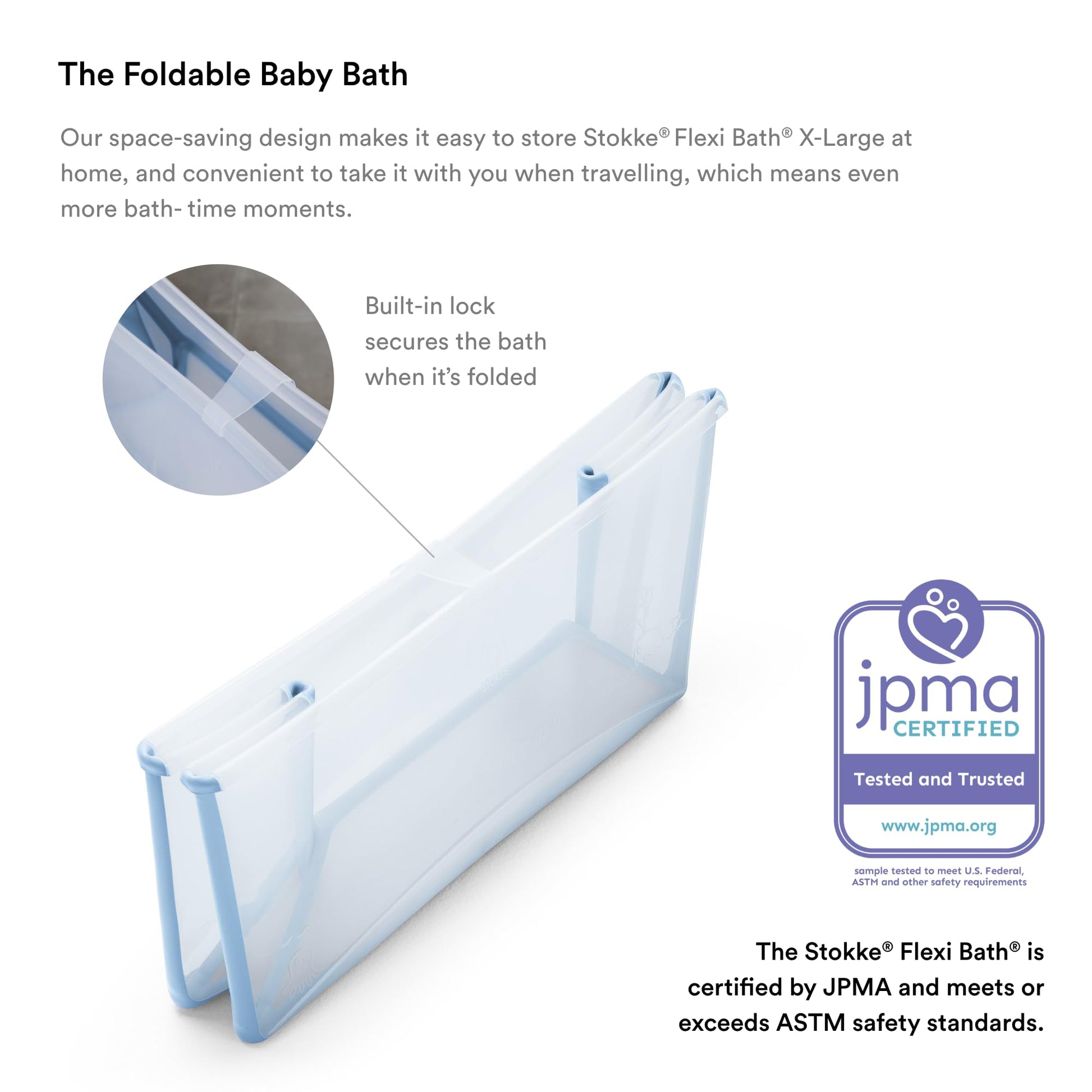 The Tribalist - Stokke Flexi Bath Bundle, White - Foldable Baby Bathtub + Newborn Support - Durable & Easy to Store