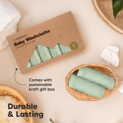 The Tribalist 6-Pack Baby Washcloths - Soft Viscose Derived from Bamboo Washcloth, Baby Wash Cloths for Newborn, Kids