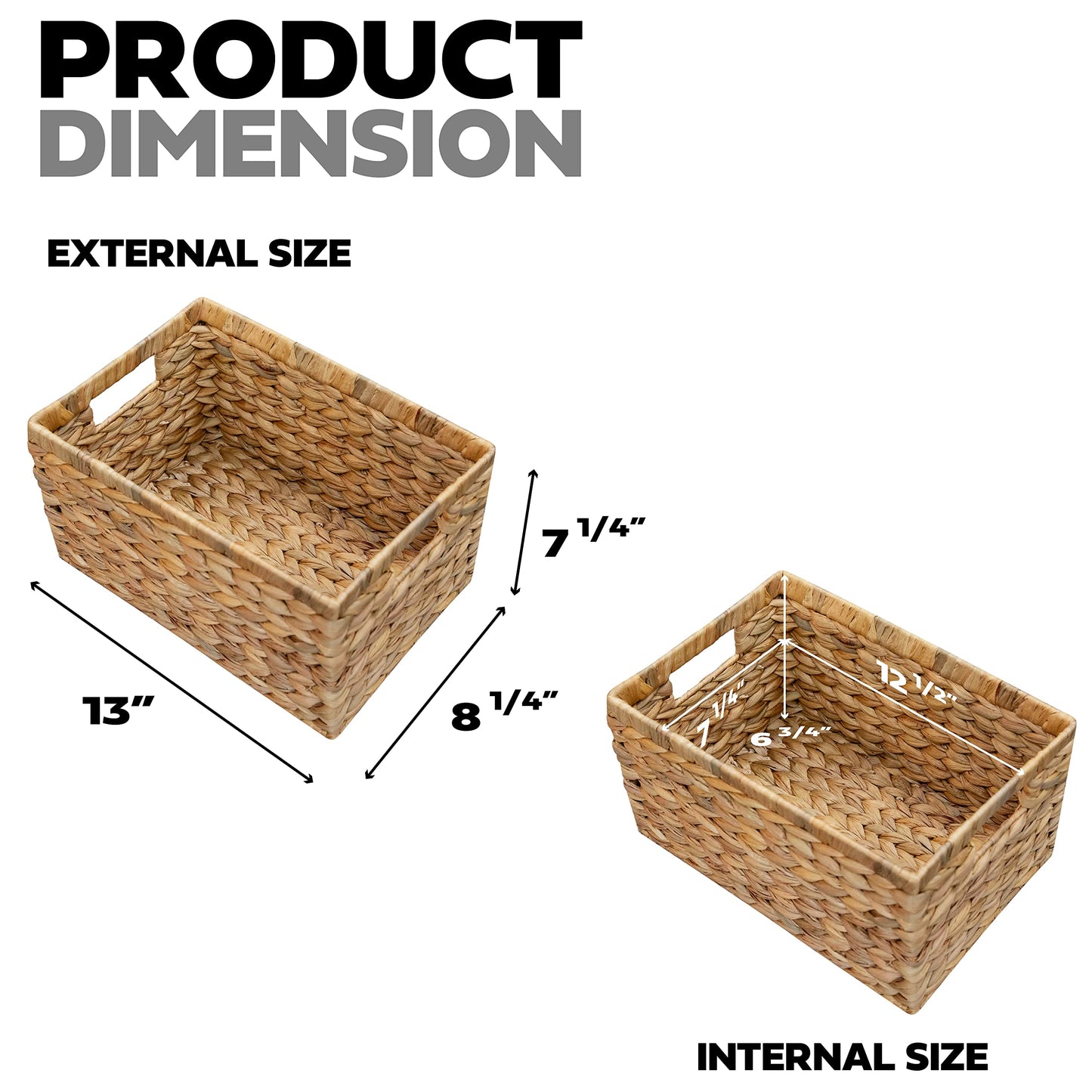 HOMESTEAD: Water Hyacinth Storage Baskets (2 Packs)
