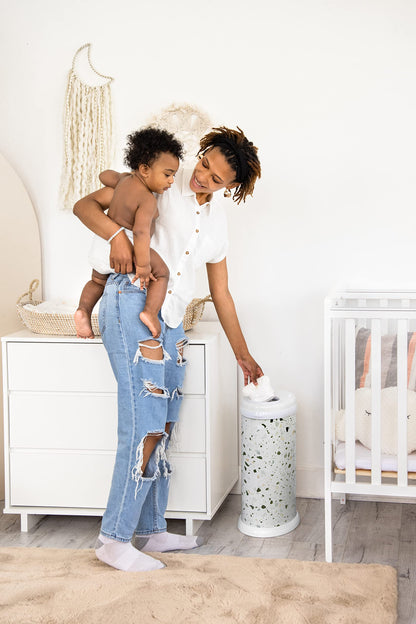 Ubbi Steel Diaper Pail, Odor Locking, No Special Bag Required, Award-Winning, Registry Must-Have, White - The Tribalist