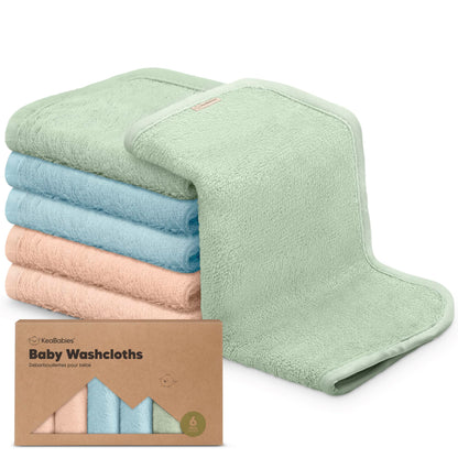 The Tribalist 6-Pack Baby Washcloths - Soft Viscose Derived from Bamboo Washcloth, Baby Wash Cloths for Newborn, Kids