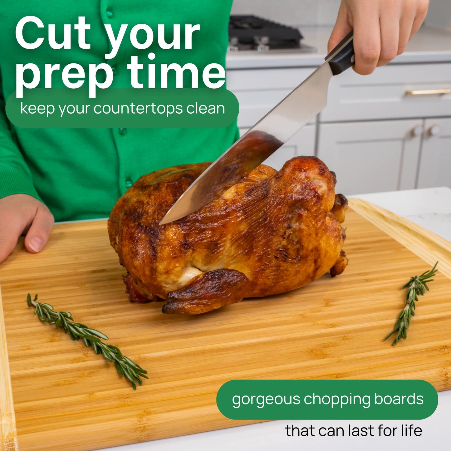 GREENER CHEF: Multiple Sizes Cutting Board with Lifetime Replacements