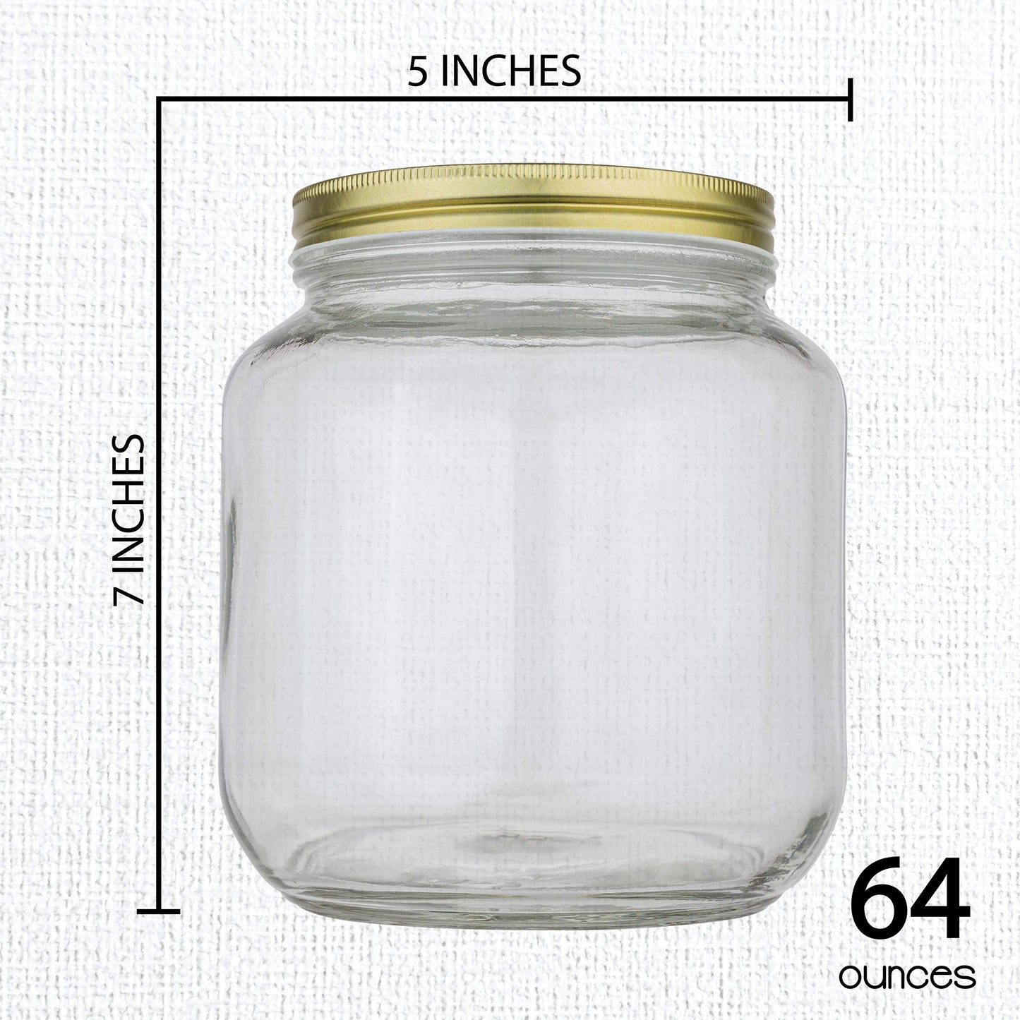 Kitchentoolz: Half Gallon Wide Mouth Glass Mason Jar (3 Quantities)