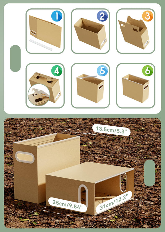 EcoStash: Waterproof and Moisture Proof Wheat Straw File Box for Letter Size Paper