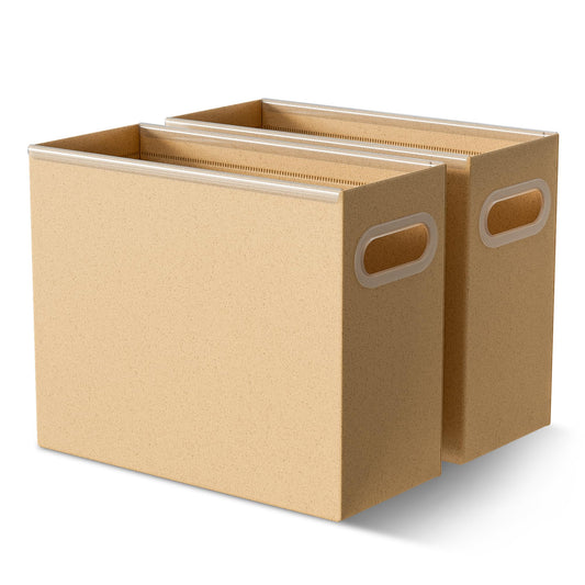 EcoStash: Waterproof and Moisture Proof Wheat Straw File Box for Letter Size Paper