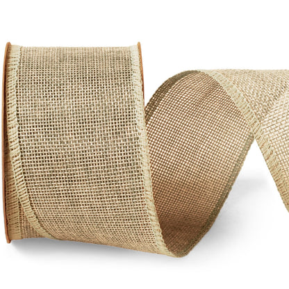 LaRibbons: 12-Yard Extended Burlap Ribbon Roll – Rustic Wired-Edge Ribbon for Crafts & Decorations