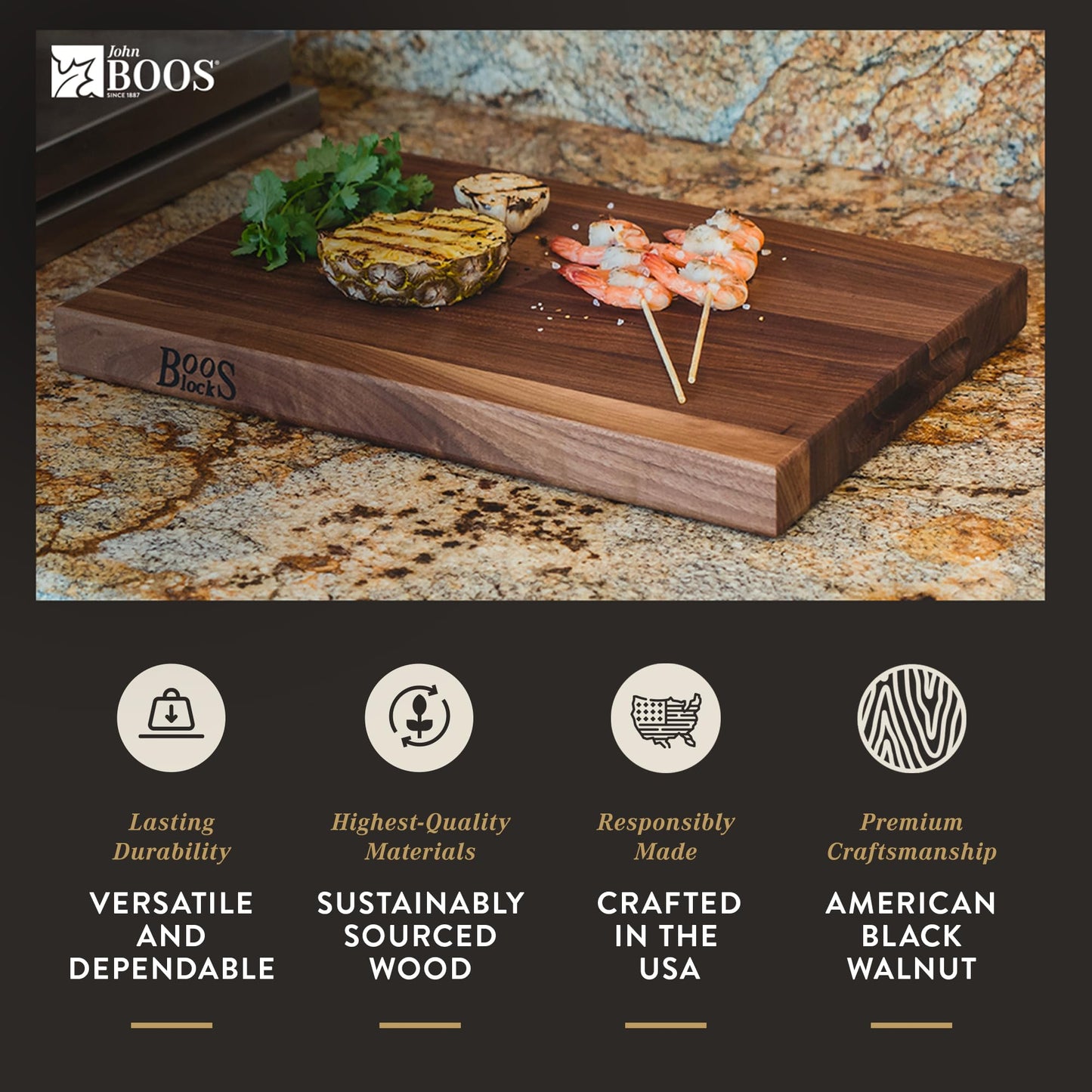 The Tribalist - John Boos: Maple Wood Rectangular Charcuterie Reversible Cutting Board