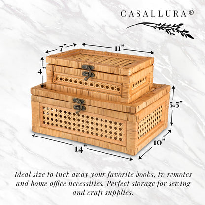 Casallura: Rattan Bathroom Storage Basket Organizer (Set of 2)