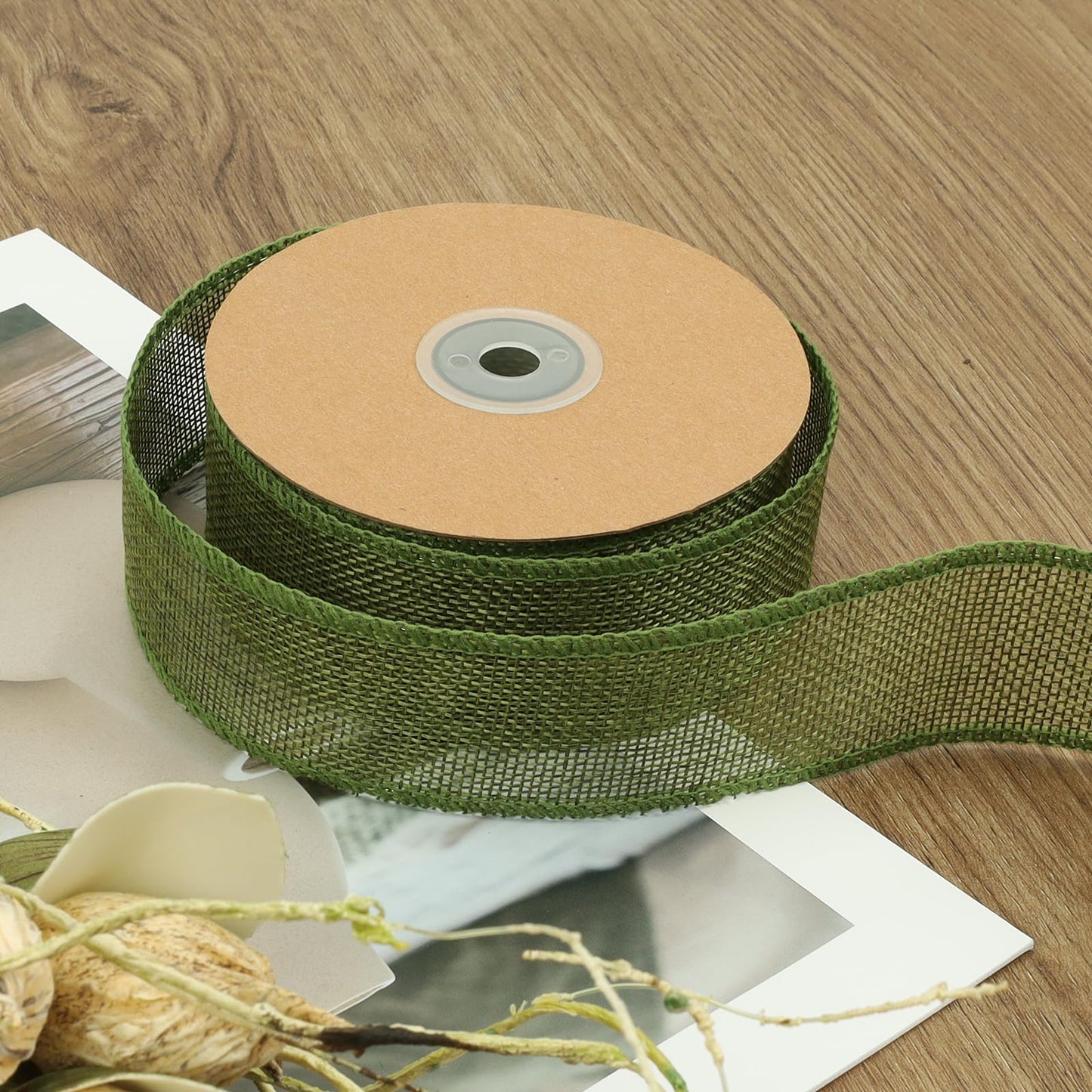 LaRibbons: 12-Yard Extended Burlap Ribbon Roll – Rustic Wired-Edge Ribbon for Crafts & Decorations