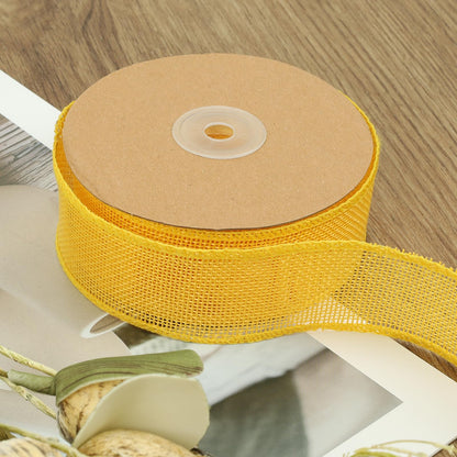 LaRibbons: 12-Yard Extended Burlap Ribbon Roll – Rustic Wired-Edge Ribbon for Crafts & Decorations