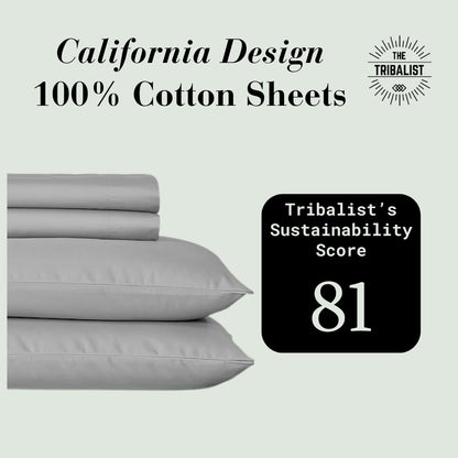 California Design Den: Luxury 600 Thread Count 100% Cotton Sheets, Deep Pocket, Sateen Weave - The Tribalist