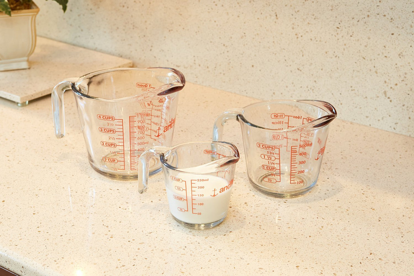 Anchor Hocking: Glass Measuring Cups (5-Oz, 1, 2, and 4-cup) - The Tribalist