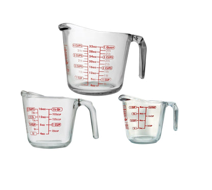 Anchor Hocking: Glass Measuring Cups (5-Oz, 1, 2, and 4-cup) - The Tribalist