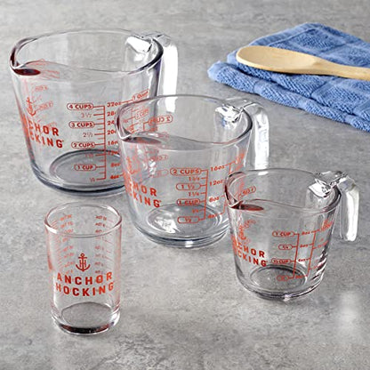 Anchor Hocking: Glass Measuring Cups (5-Oz, 1, 2, and 4-cup) - The Tribalist