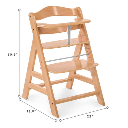 The Tribalist - Hauck Hauck: Alpha+ Grow Along Adjustable Wooden High Chair Seat with 5 Point Harness and Bumper Bar