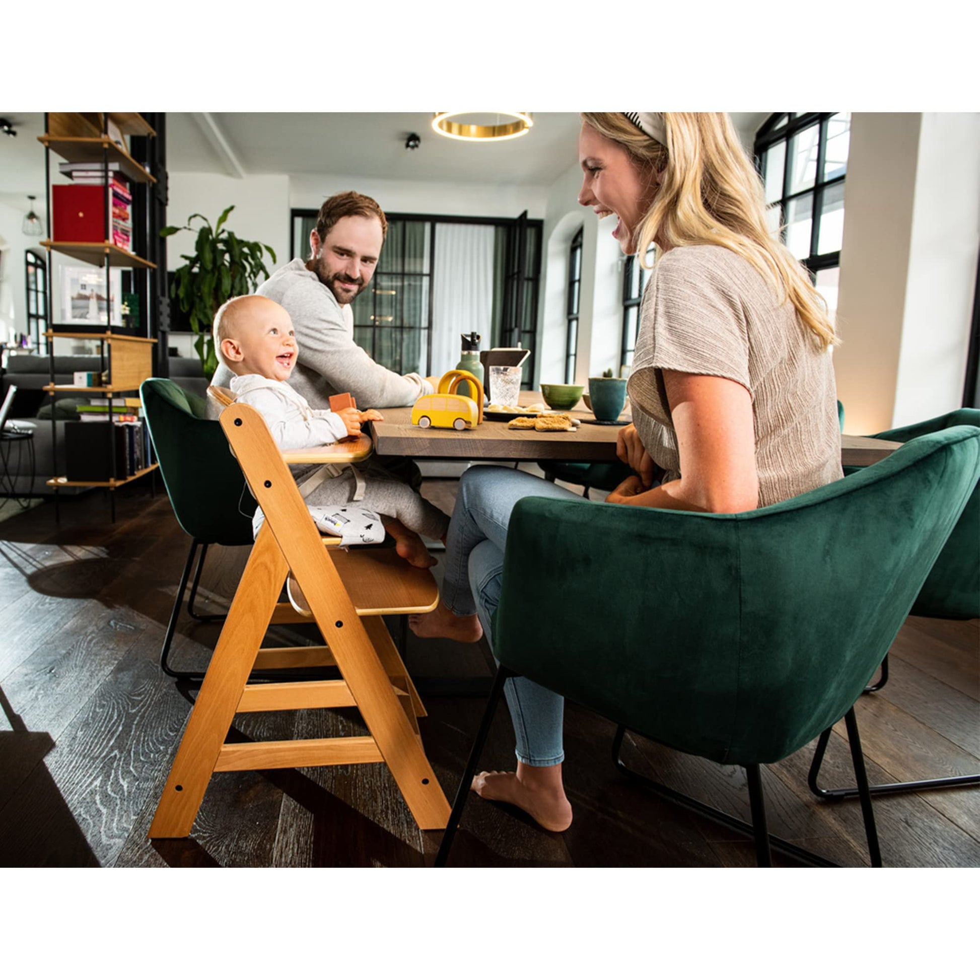 The Tribalist - Hauck Hauck: Alpha+ Grow Along Adjustable Wooden High Chair Seat with 5 Point Harness and Bumper Bar