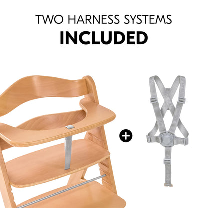 The Tribalist - Hauck Hauck: Alpha+ Grow Along Adjustable Wooden High Chair Seat with 5 Point Harness and Bumper Bar