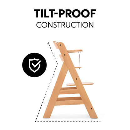 The Tribalist - Hauck Hauck: Alpha+ Grow Along Adjustable Wooden High Chair Seat with 5 Point Harness and Bumper Bar