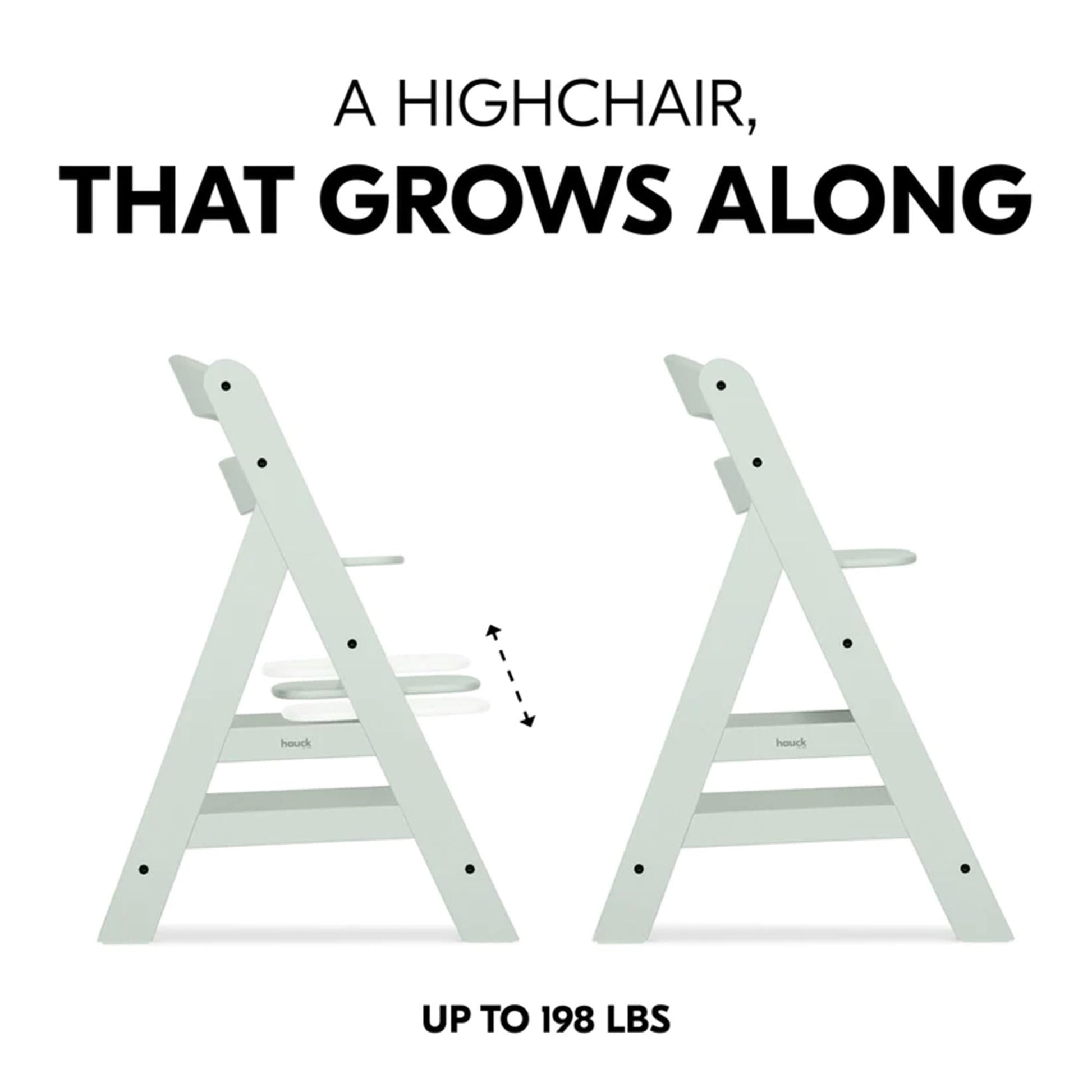 The Tribalist - Hauck Hauck: Alpha+ Grow Along Adjustable Wooden High Chair Seat with 5 Point Harness and Bumper Bar