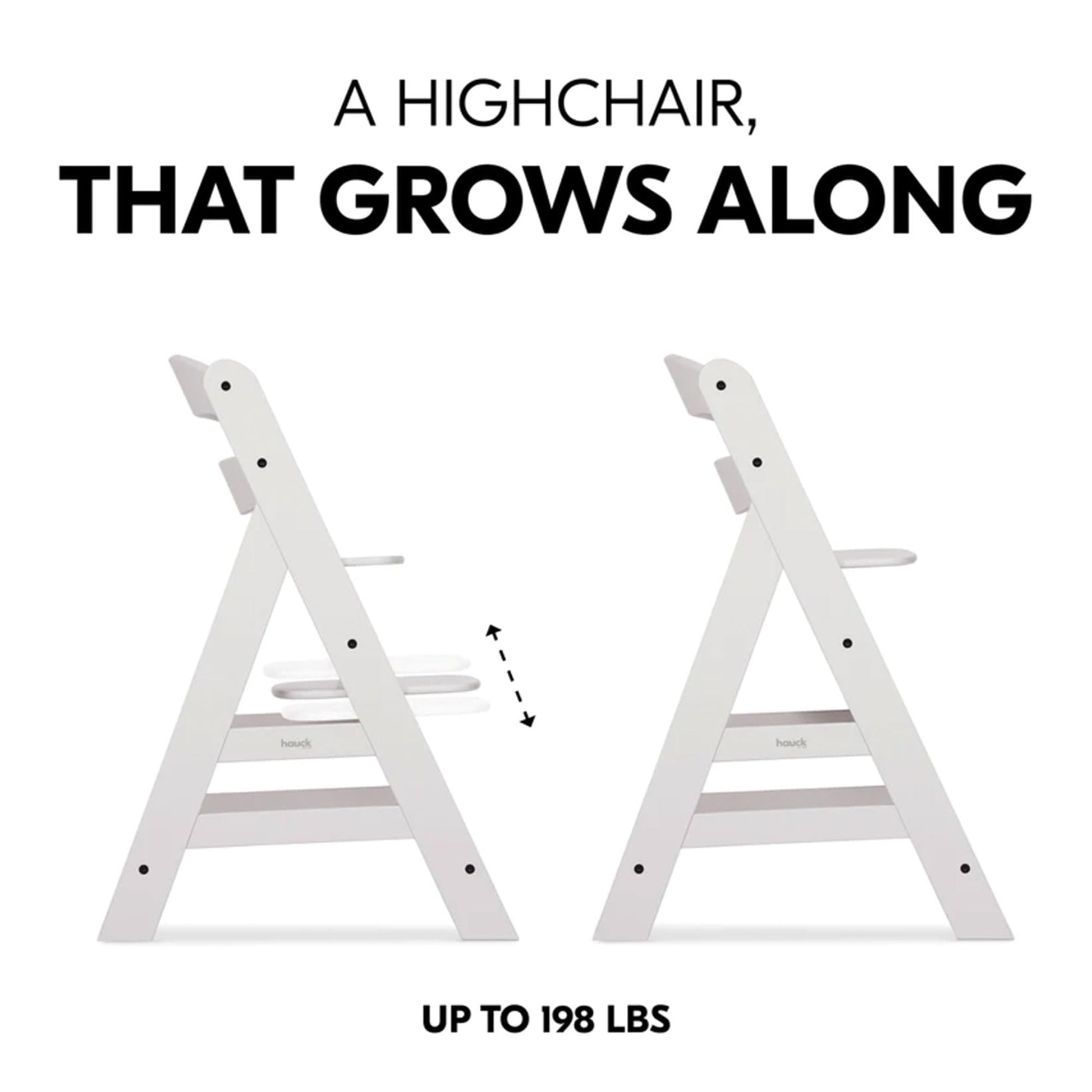 The Tribalist - Hauck Hauck: Alpha+ Grow Along Adjustable Wooden High Chair Seat with 5 Point Harness and Bumper Bar