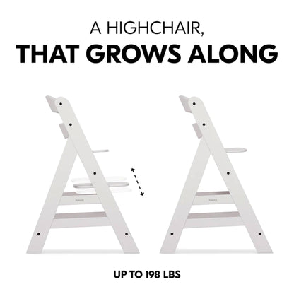 The Tribalist - Hauck Hauck: Alpha+ Grow Along Adjustable Wooden High Chair Seat with 5 Point Harness and Bumper Bar