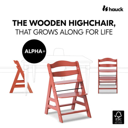 The Tribalist - Hauck Hauck: Alpha+ Grow Along Adjustable Wooden High Chair Seat with 5 Point Harness and Bumper Bar