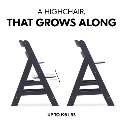 The Tribalist - Hauck Hauck: Alpha+ Grow Along Adjustable Wooden High Chair Seat with 5 Point Harness and Bumper Bar