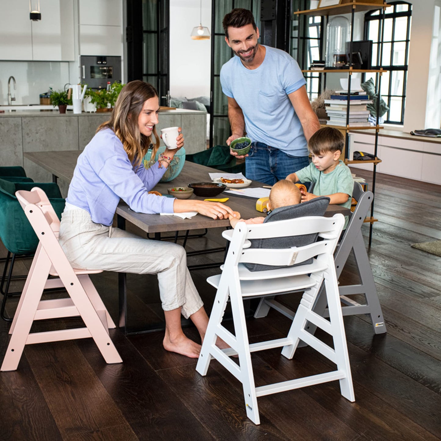 The Tribalist - Hauck Hauck: Alpha+ Grow Along Adjustable Wooden High Chair Seat with 5 Point Harness and Bumper Bar