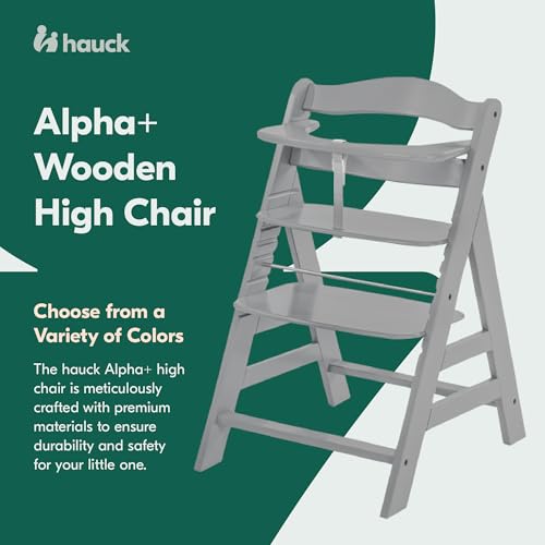 The Tribalist - Hauck Hauck: Alpha+ Grow Along Adjustable Wooden High Chair Seat with 5 Point Harness and Bumper Bar