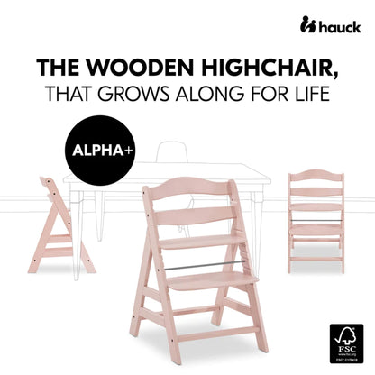 The Tribalist - Hauck Hauck: Alpha+ Grow Along Adjustable Wooden High Chair Seat with 5 Point Harness and Bumper Bar