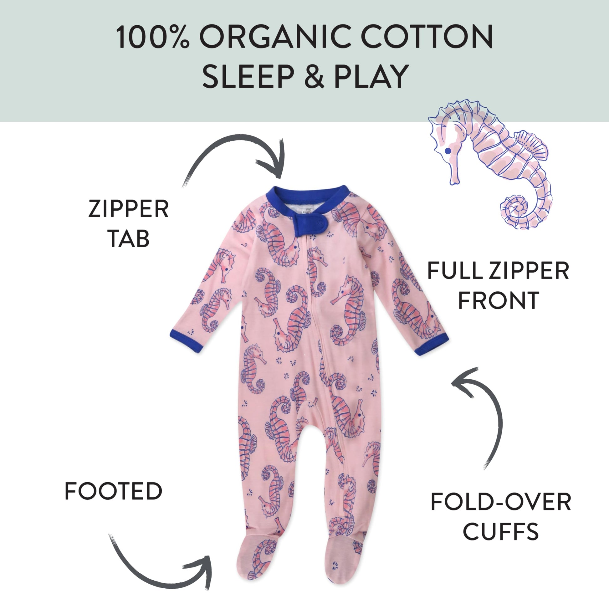 The Tribalist - HonestBaby: Sleep & Play Organic Cotton Jumpsuit with a Footed Pajamas