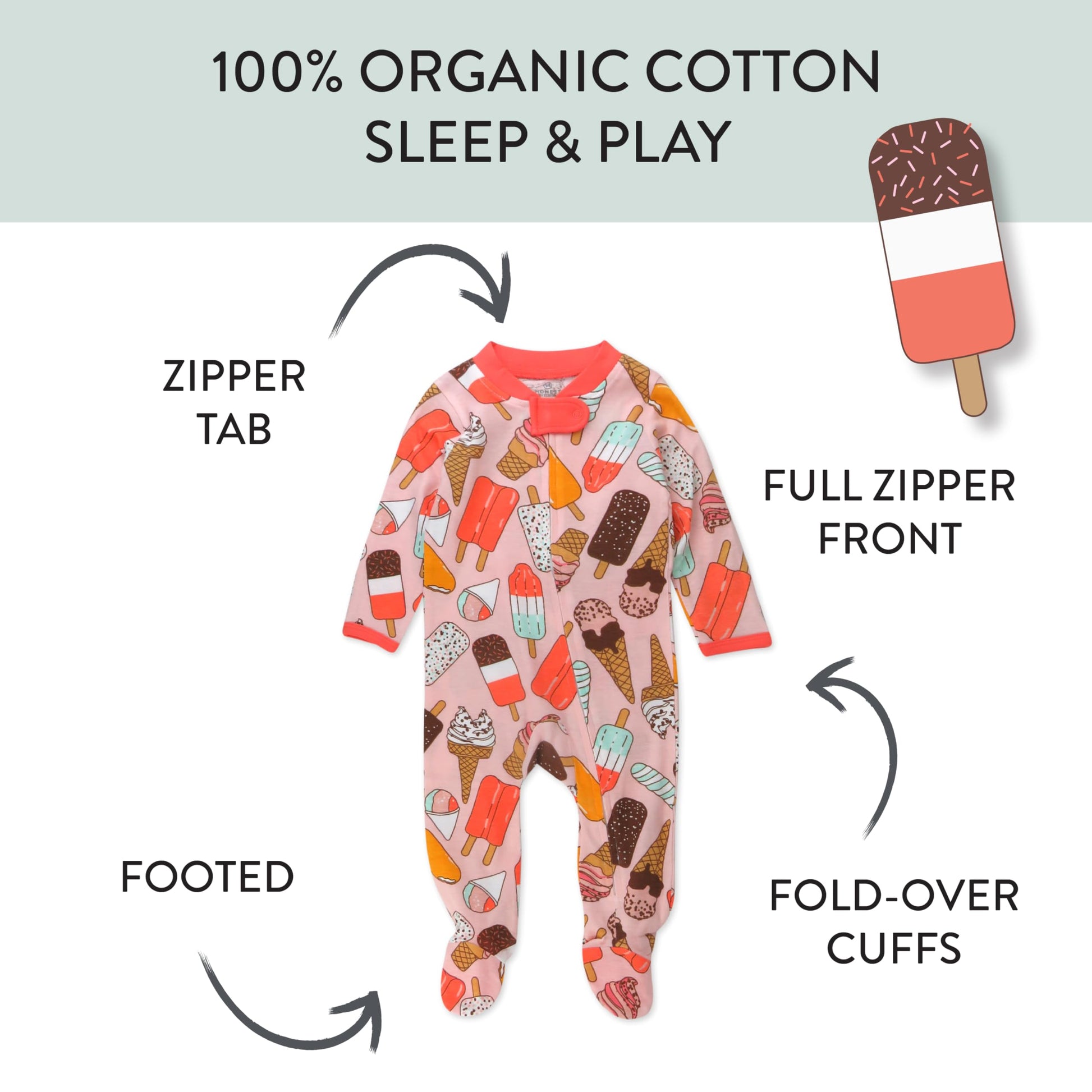 The Tribalist - HonestBaby: Sleep & Play Organic Cotton Jumpsuit with a Footed Pajamas