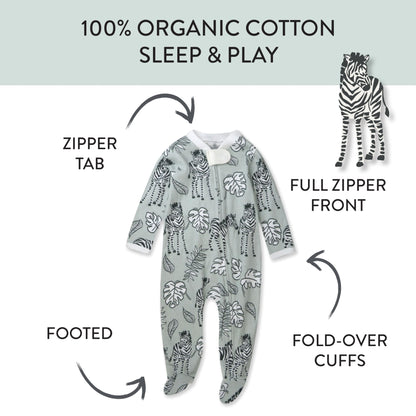 The Tribalist - HonestBaby: Sleep & Play Organic Cotton Jumpsuit with a Footed Pajamas