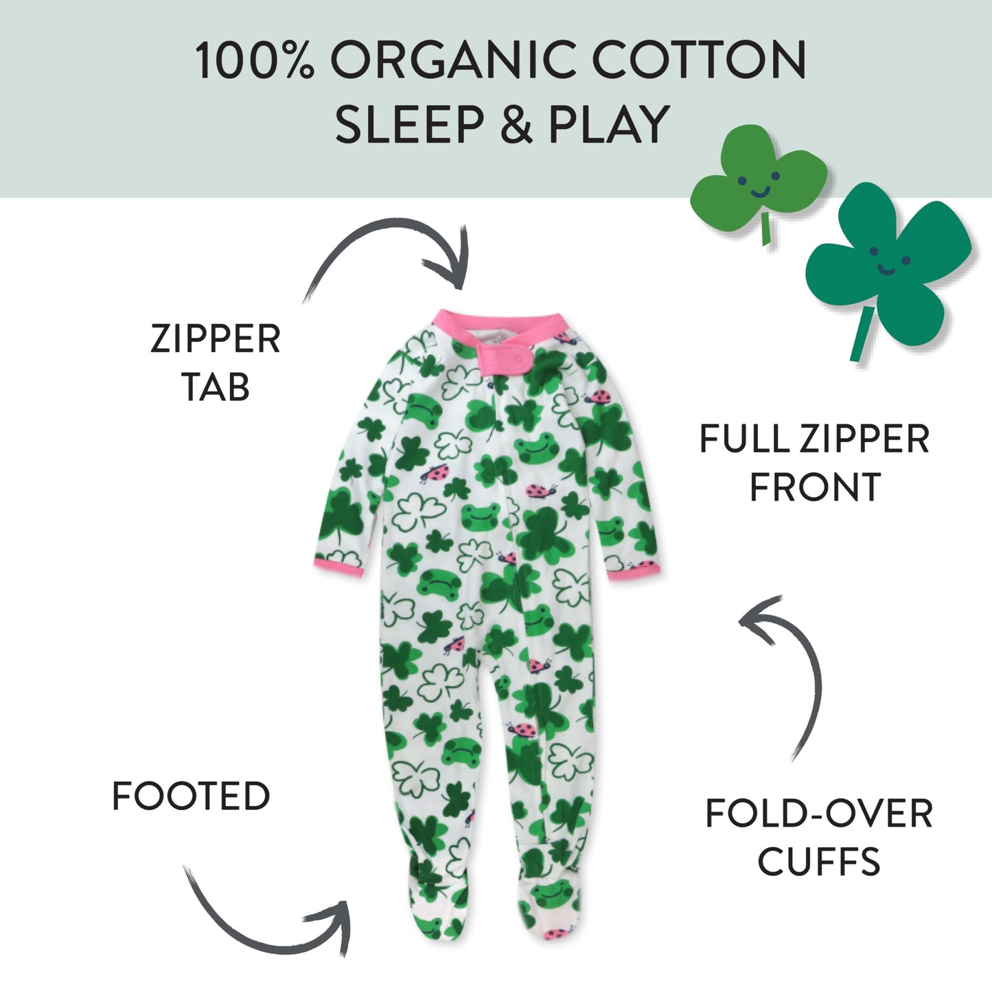 The Tribalist - HonestBaby: Sleep & Play Organic Cotton Jumpsuit with a Footed Pajamas