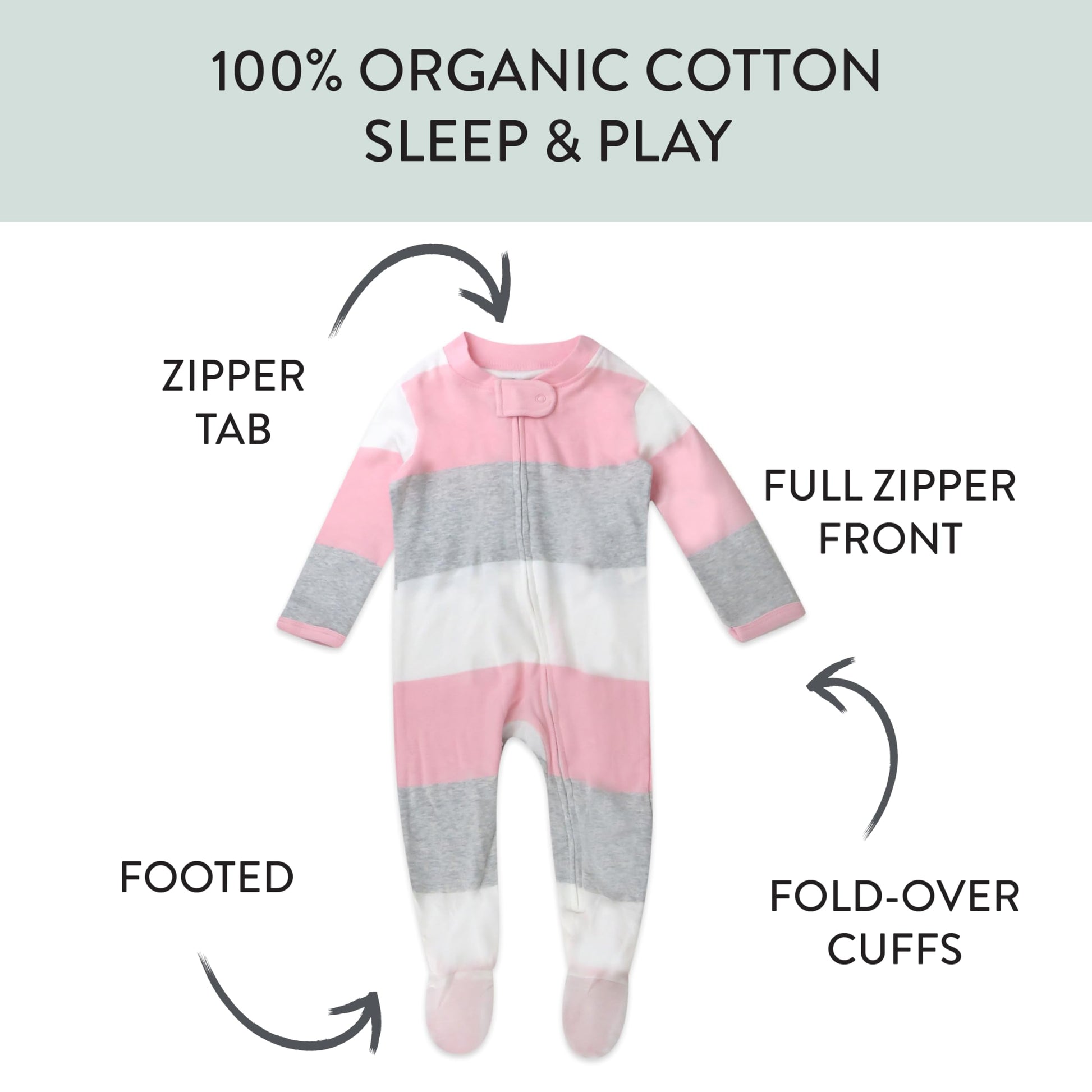 The Tribalist - HonestBaby: Sleep & Play Organic Cotton Jumpsuit with a Footed Pajamas