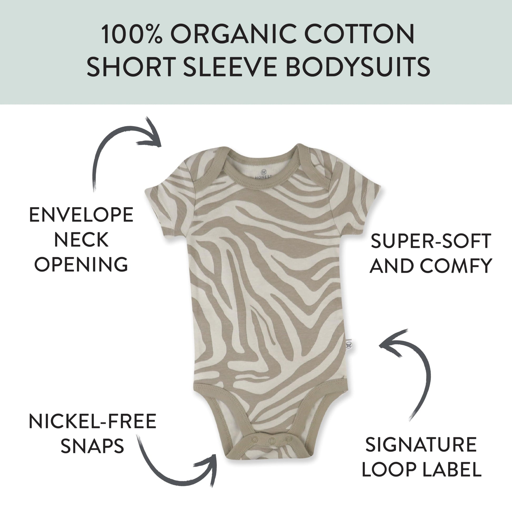 The Tribalist - HonestBaby: Organic Cotton Short-Sleeve Baby Bodysuits