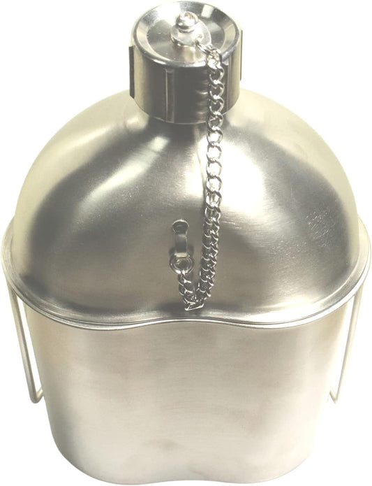 ALFA 1: Military Hiking and Camping Stainless Steel Canteen with Kidney Style Cup - The Tribalist