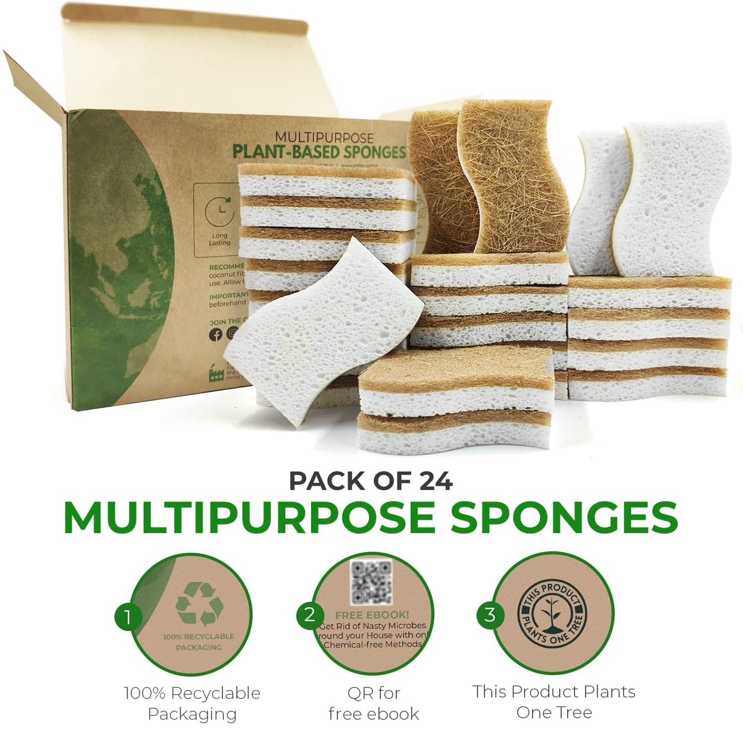 Eco-Friendly Natural Kitchen Sponges