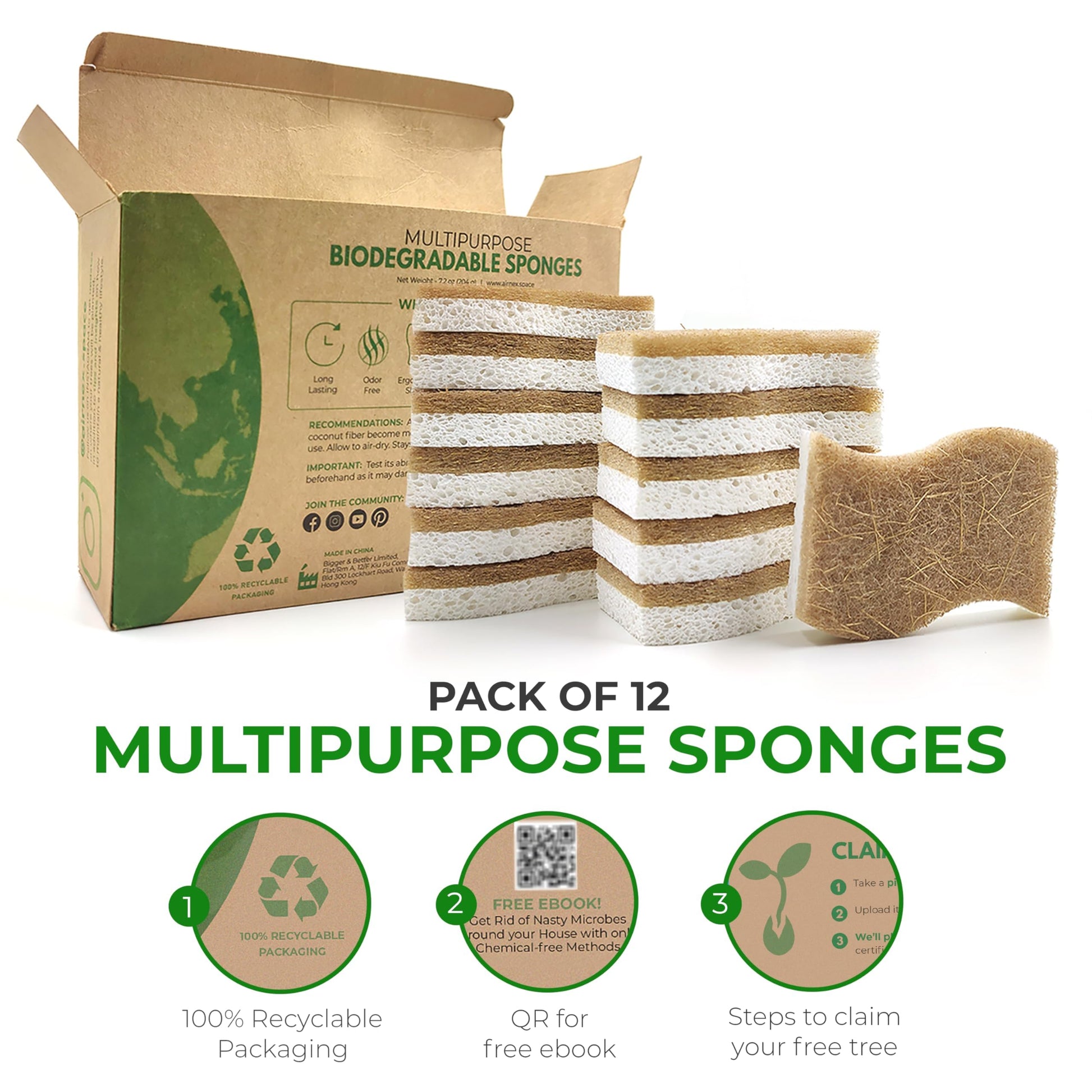 Eco-Friendly Natural Kitchen Sponges