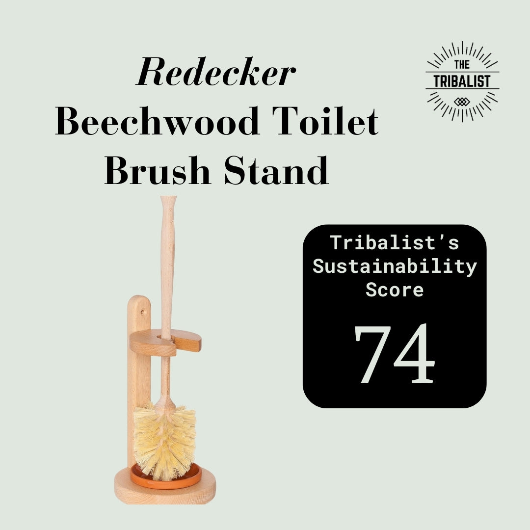 Ecofriendly Redecker Oiled Beechwood Toilet Brush Stand with Tampico Fiber Toilet Brush