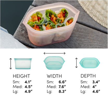 Zip Top: 100% Pure Non-Toxic Platinum Silicone Reusable Food Storage Bags - The Tribalist