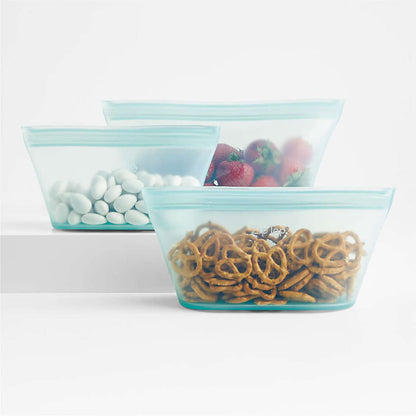 Zip Top: 100% Pure Non-Toxic Platinum Silicone Reusable Food Storage Bags - The Tribalist