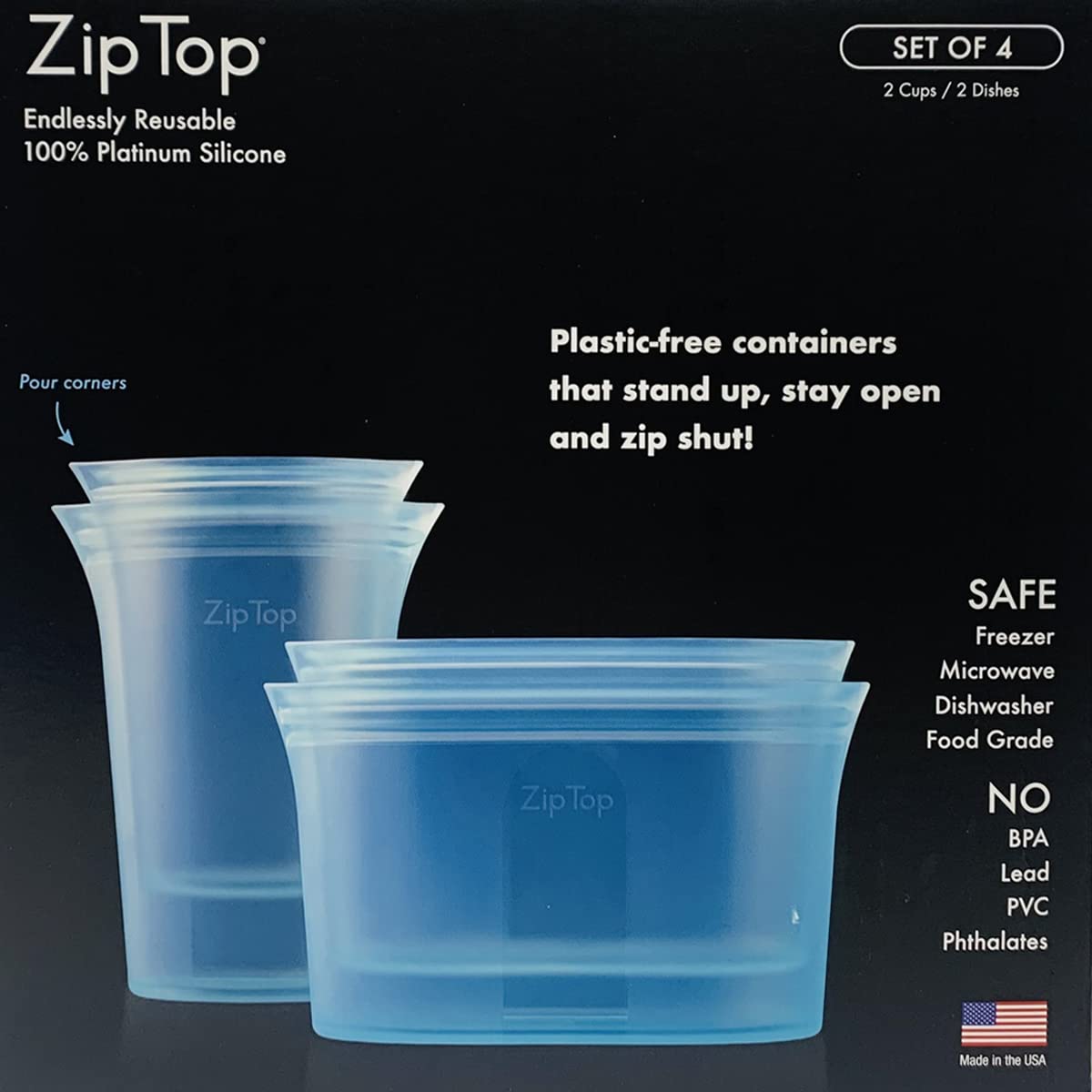 Zip Top: 100% Pure Non-Toxic Platinum Silicone Reusable Food Storage Bags - The Tribalist