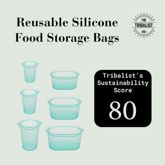 Zip Top: 100% Pure Non-Toxic Platinum Silicone Reusable Food Storage Bags - The Tribalist