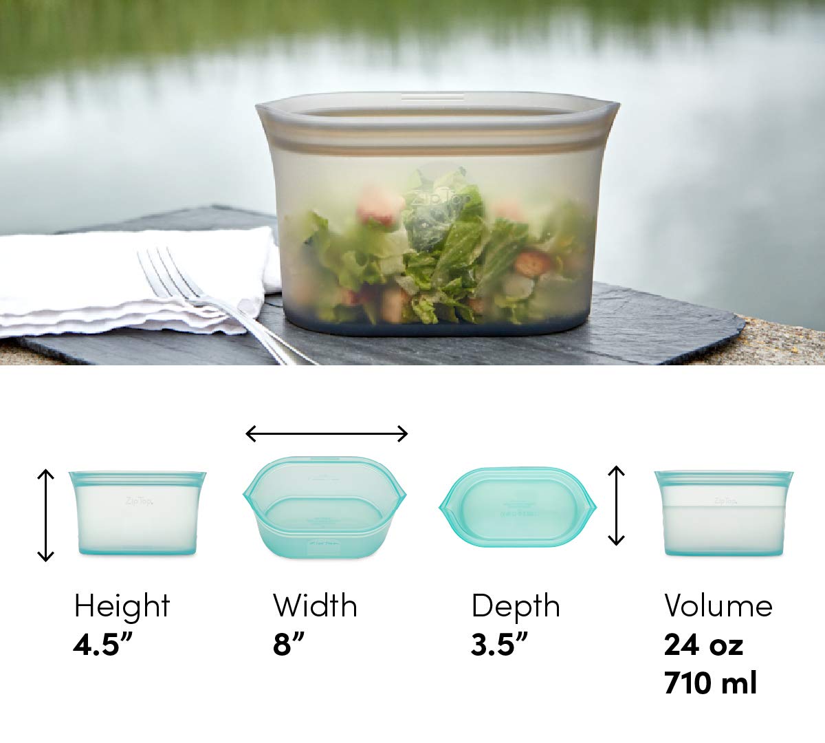 Zip Top: 100% Pure Non-Toxic Platinum Silicone Reusable Food Storage Bags - The Tribalist