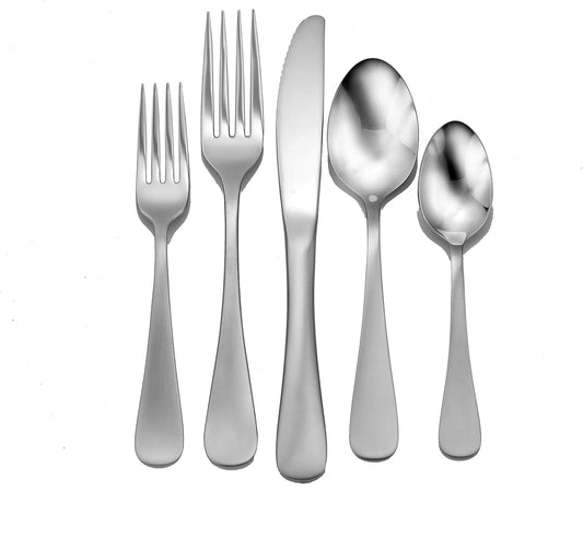 Eco-Friendly Satin Annapolis 45 Piece Flatware set for 8