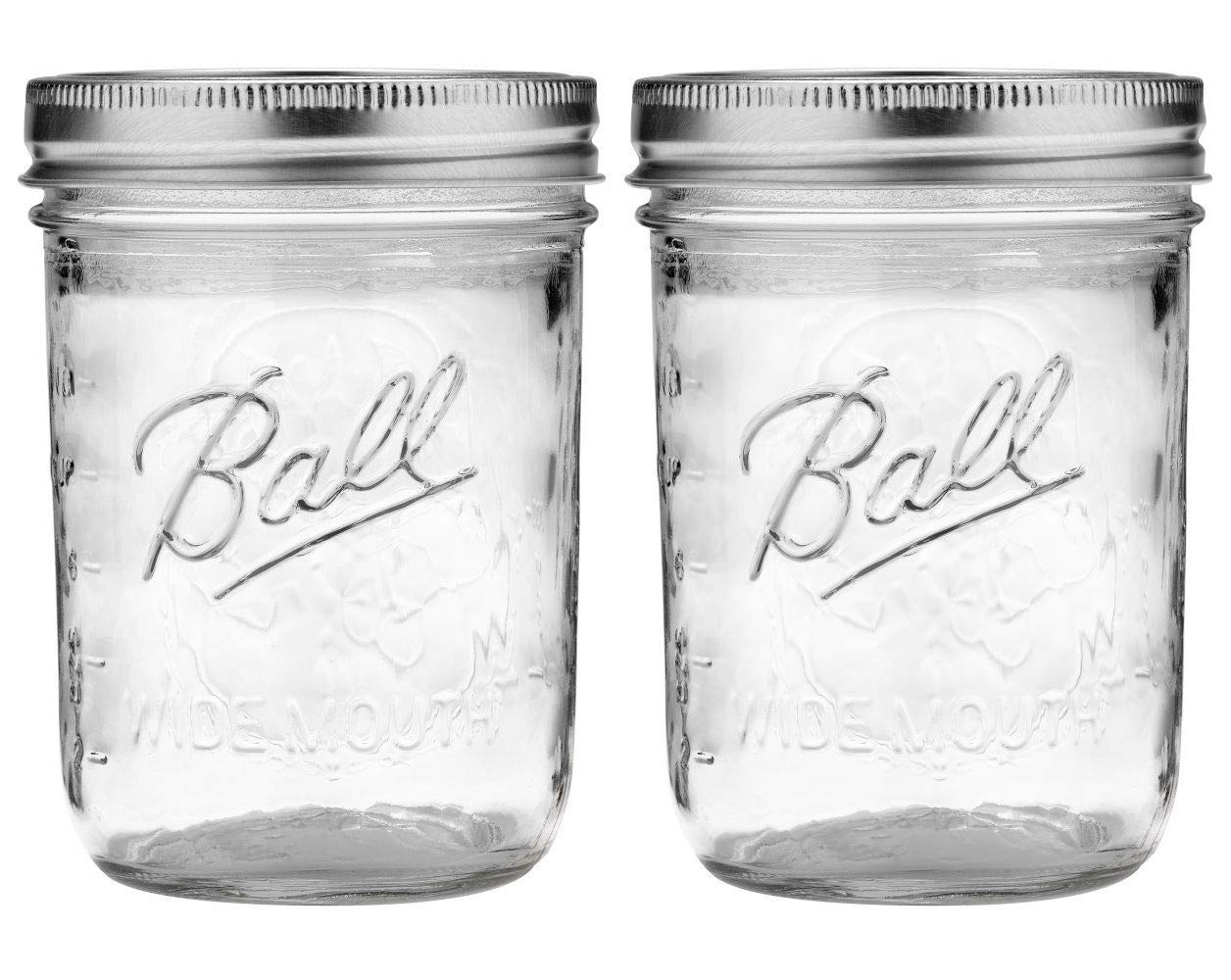 Ball: Wide Mouth Pint Glass Mason Jar with Lids and Bands - The Tribalist