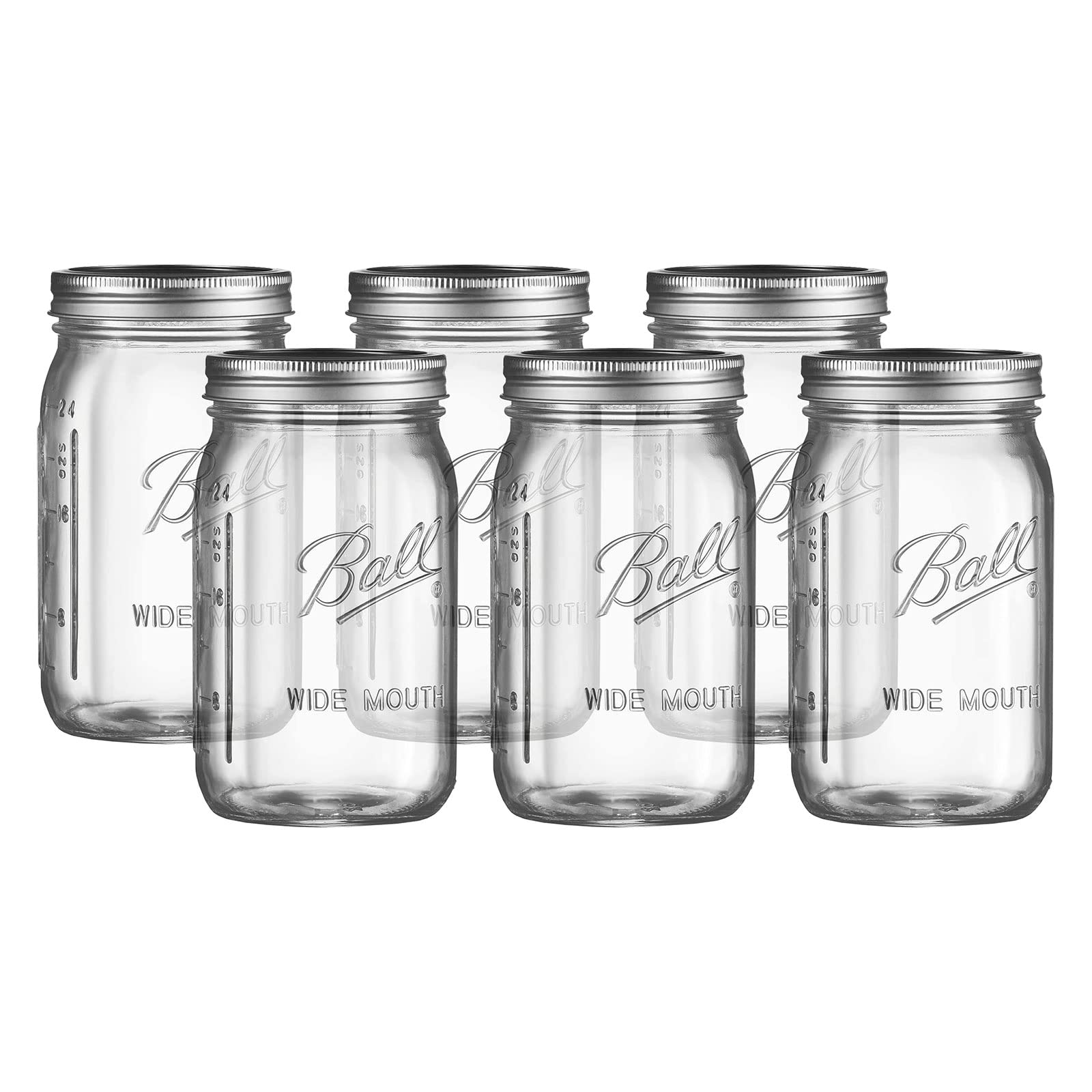 Ball: Wide Mouth Pint Glass Mason Jar with Lids and Bands - The Tribalist