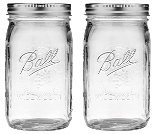 Ball: Wide Mouth Pint Glass Mason Jar with Lids and Bands - The Tribalist